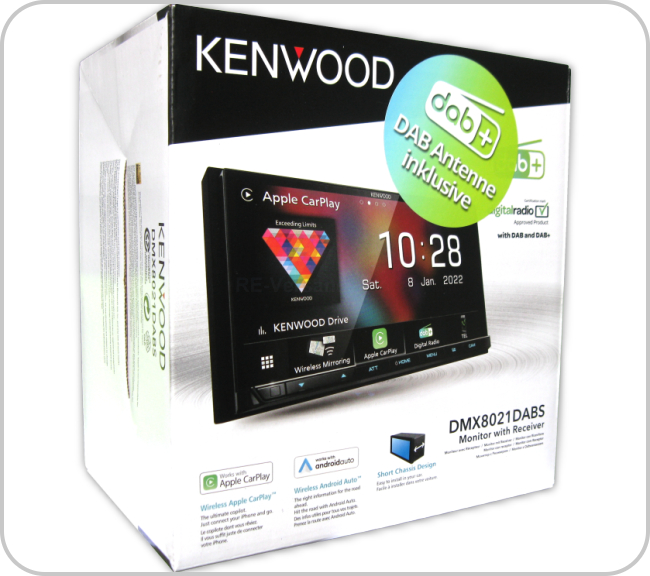 Kenwood DMX-8021DABS Autoradio Moniceiver inkl. DAB+ und GPS Antennen
